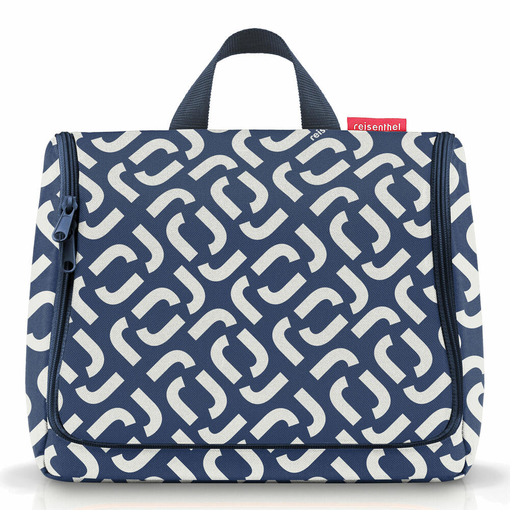 reisenthel toiletbag XL, toiletry bag, wash bag, cosmetic bag, hanging bag, polyester fabric, signature navy, 4 L, WO4073