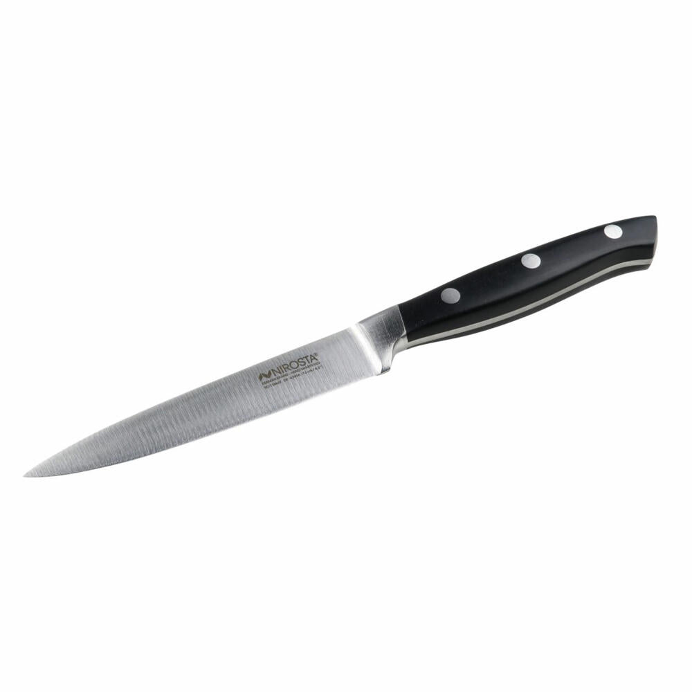 Nirosta vegetable knife Trinity, kitchen knife, stainless steel, POM, silver, black, 11.4 cm blade length, 43906