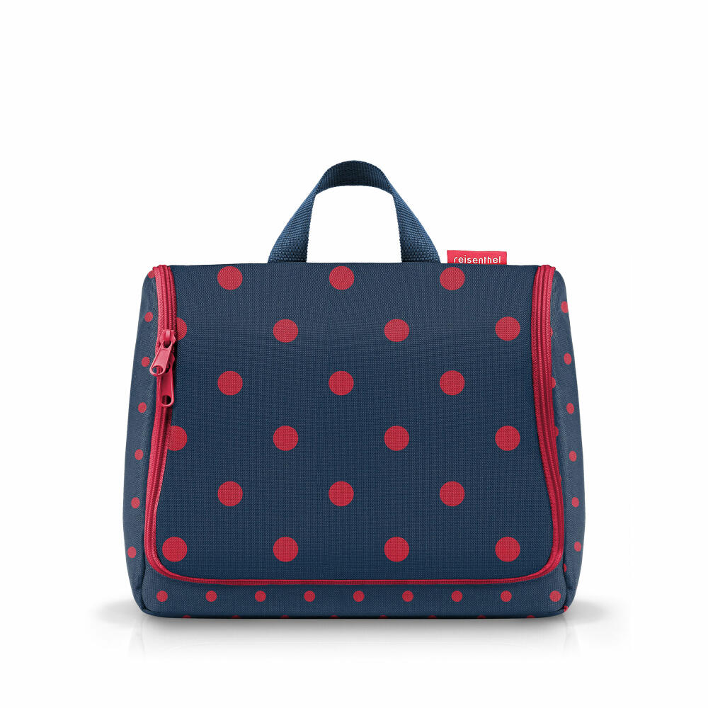 reisenthel toiletbag XL, Kulturtasche, Kulturbeutel, Kosmetiktasche, Waschtasche, Zum Aufhängen, Polyestergewebe, Mixed Dots Red, 4 L, WO3075