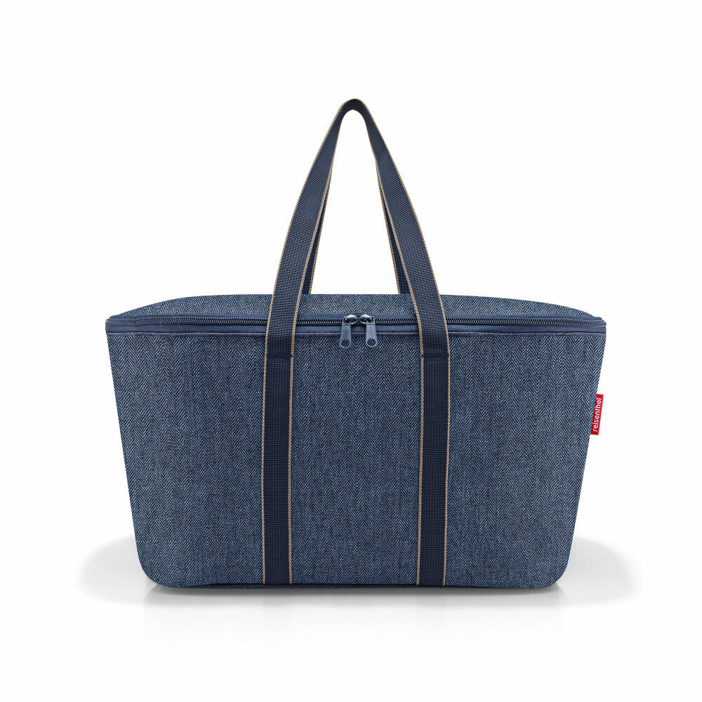 reisenthel coolerbag, Isoliertasche, Einkaufstasche, Herringbone Dark Blue, 20 L, UH4113