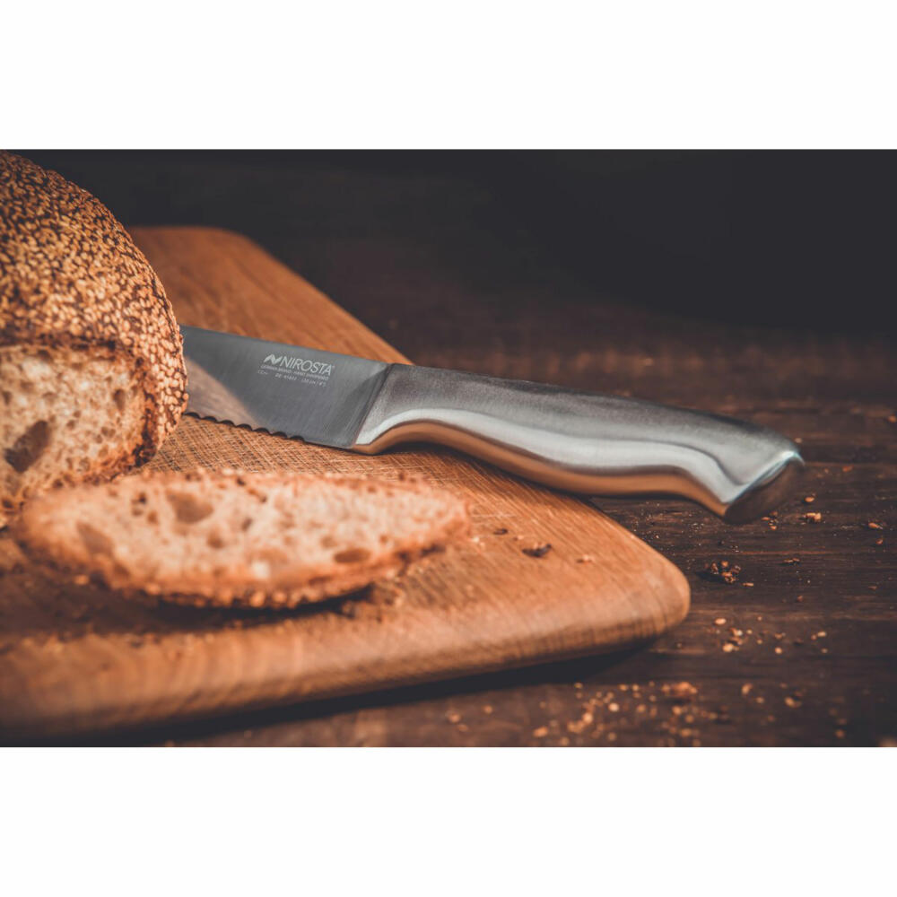 Nirosta bread knife Star, bread roll knife, stainless steel, silver, 20 cm blade length, 41833