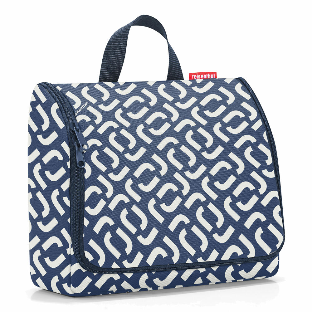 reisenthel toiletbag XL, toiletry bag, wash bag, cosmetic bag, hanging bag, polyester fabric, signature navy, 4 L, WO4073