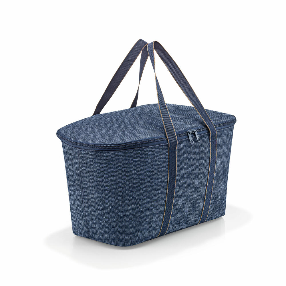 reisenthel coolerbag, Isoliertasche, Einkaufstasche, Herringbone Dark Blue, 20 L, UH4113