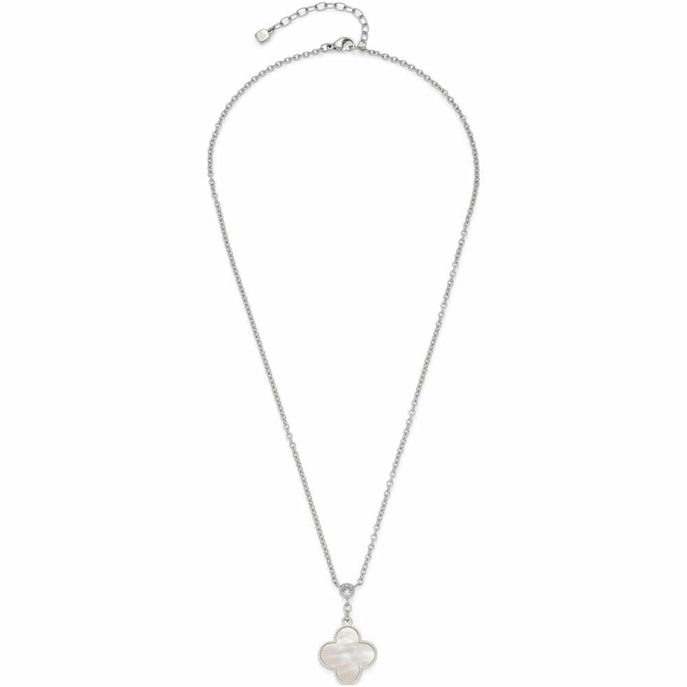 Leonardo Jewels Necklace White Minelli, Chain, Jewelry, Stainless Steel Chain, Stainless Steel, MOP, Zirconia, Silver, 023194