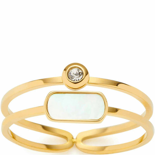 Leonardo Jewels Ring 19 Mela CIAO, Fingerring, Schmuck, Edelstahl IP Gold, MOP, Glas, 023329
