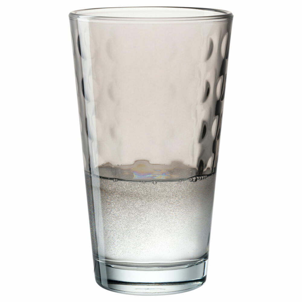 Leonardo Trinkglas Optic, Trinkbecher, Kalk-Natron-Glas, Grau, 540 ml, 023482