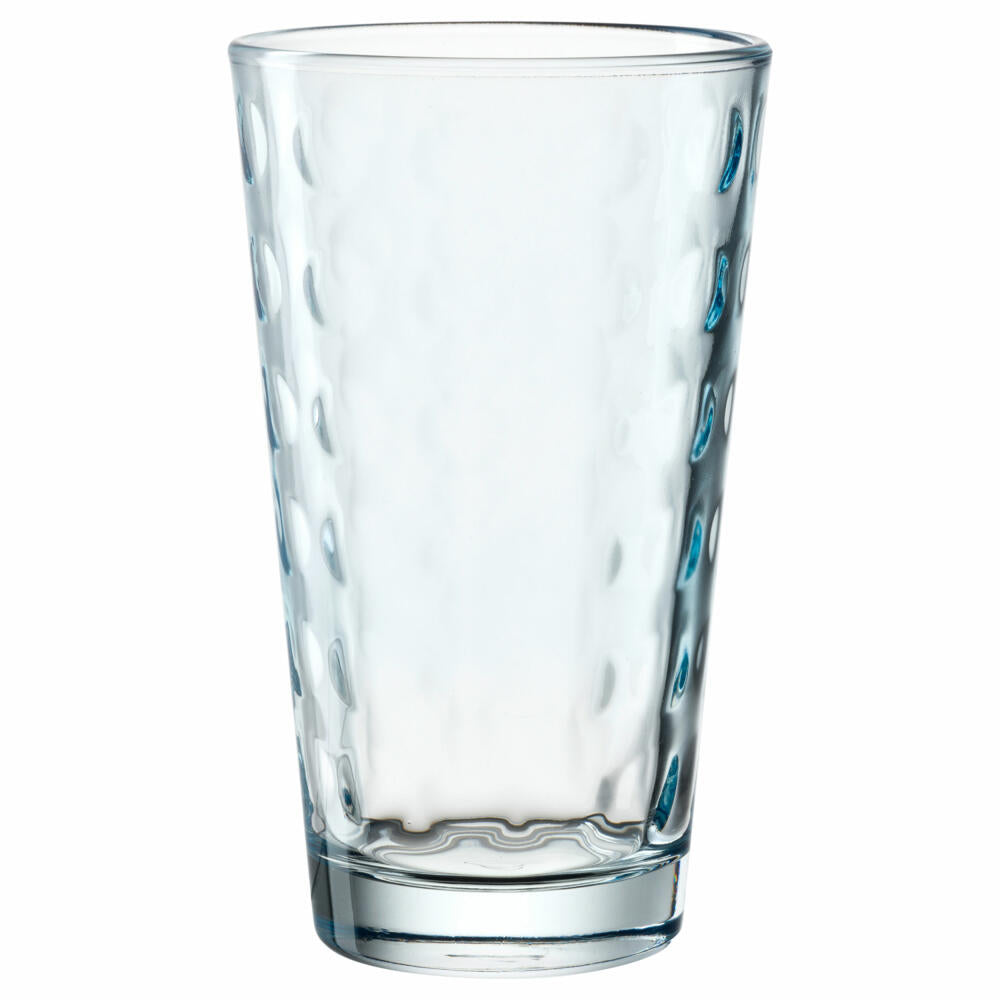 Leonardo drinking glass Optic, drinking cup, soda-lime glass, light blue, 540 ml, 023483