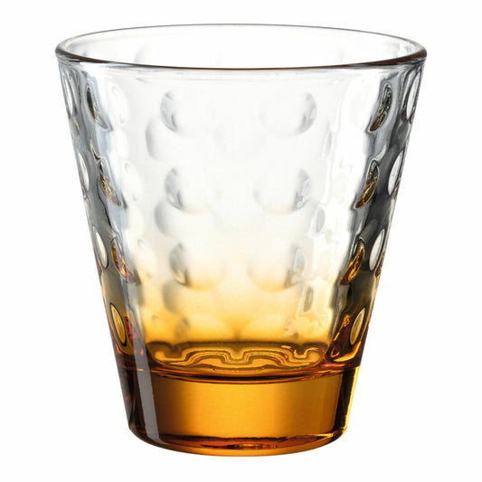 Leonardo Trinkglas Optic, Becher, Wasserglas, Kalk-Natron Glas, orange, 215 ml, 025919