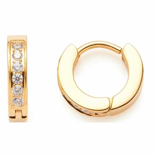 Leonardo Jewels Creole Gold Nani CIAO, set of 2, earrings, ear jewelry, stainless steel IP gold, zirconia, 023331