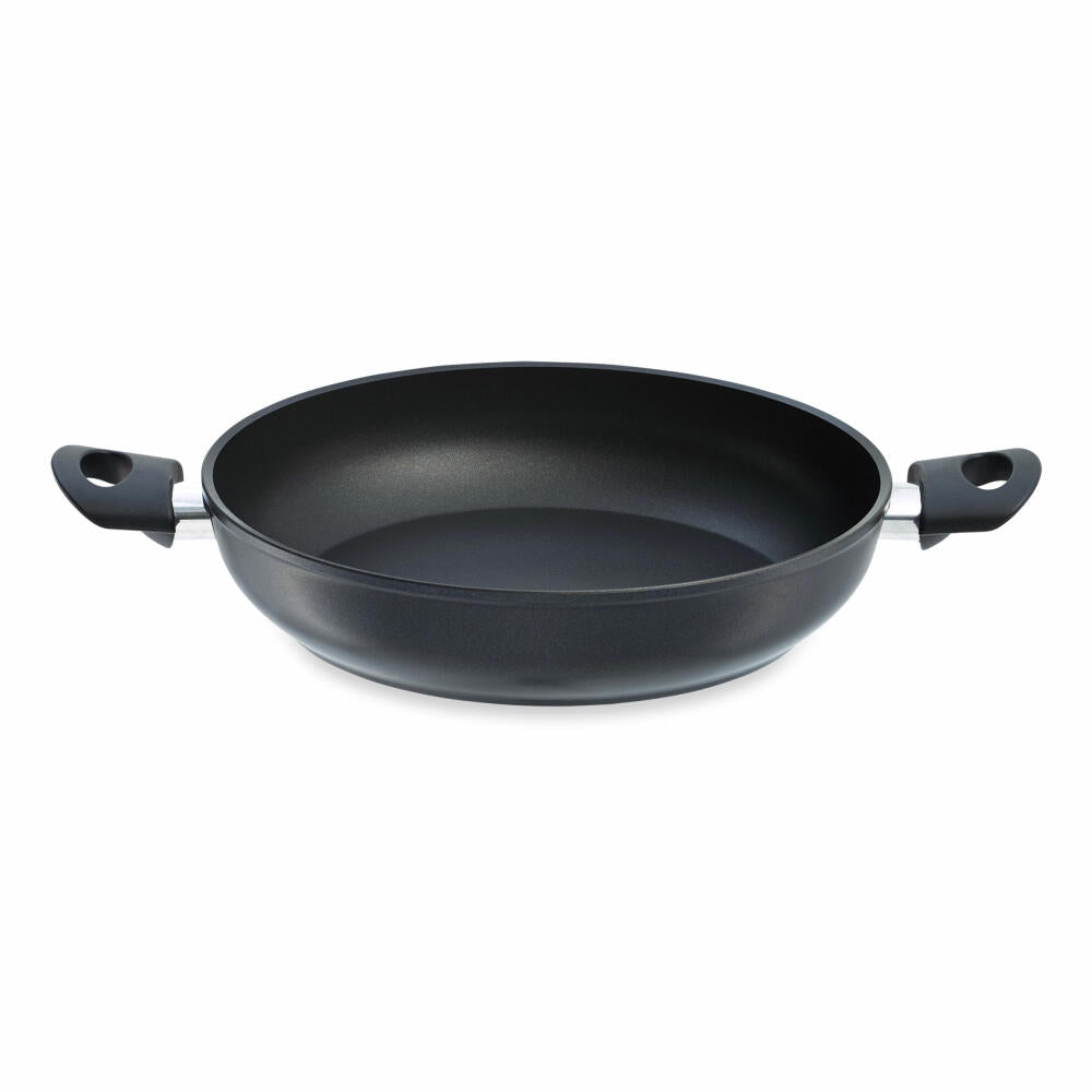 Fissler Cenit Induktion Servierpfanne, Henkelpfanne, Doppelgriffpfanne, Pfanne, Aluminium, Schwarz, 28 cm, 045 501 28 100 0