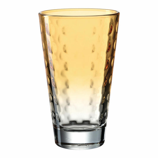 Leonardo Trinkglas Optic, Becher, Wasserglas, Kalk-Natron Glas, apricot, 300 ml, 025903