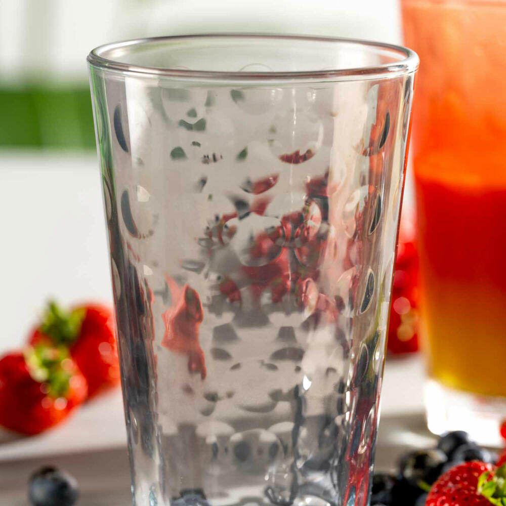 Leonardo Trinkglas Optic, Trinkbecher, Kalk-Natron-Glas, Grau, 540 ml, 023482