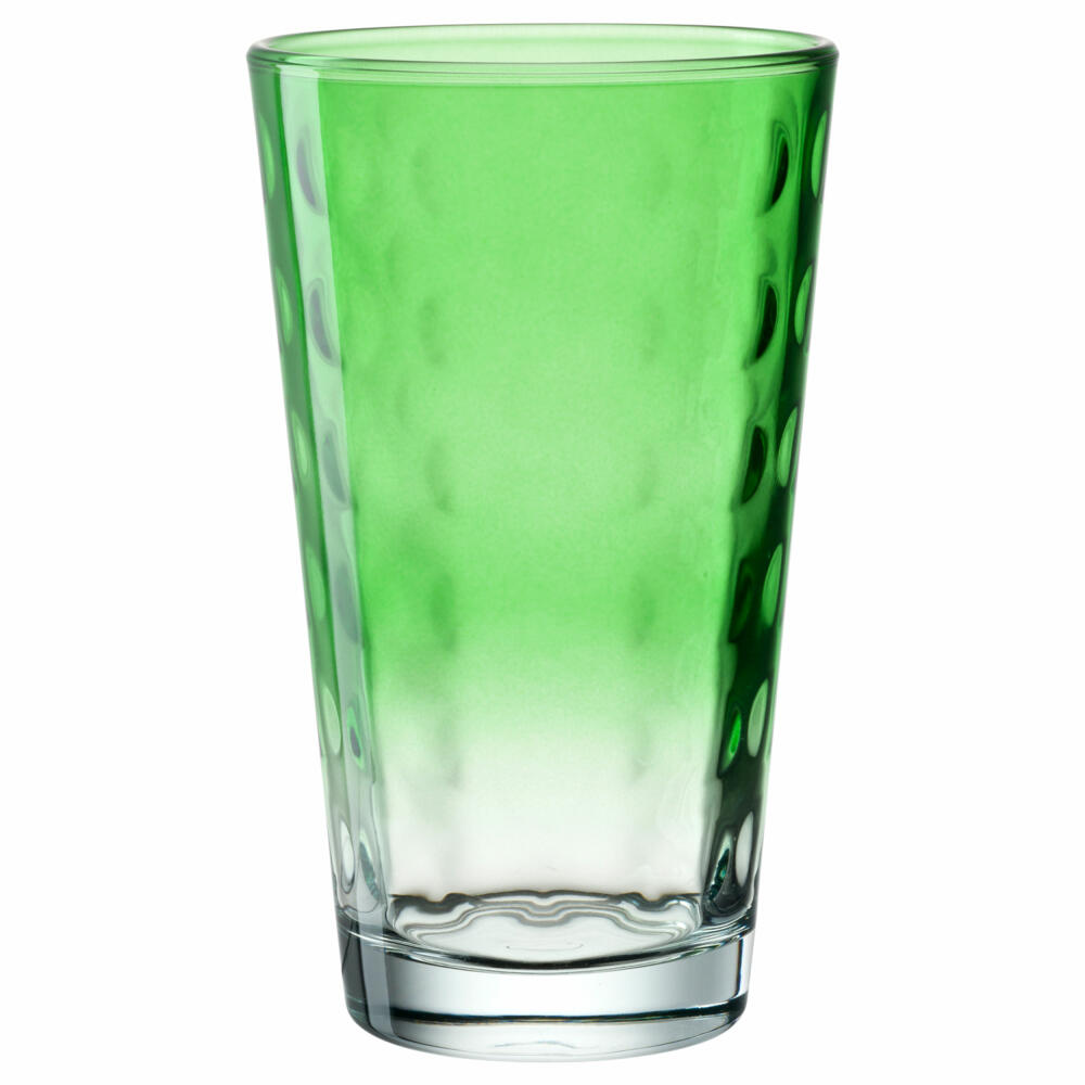 Leonardo Trinkglas Optic, Trinkbecher, Kalk-Natron-Glas, Hellgrün, 540 ml, 023484
