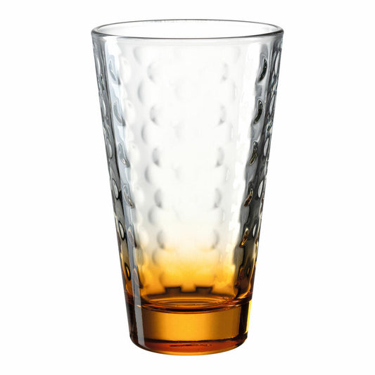 Leonardo Trinkglas Optic, Becher, Wasserglas, Kalk-Natron Glas, orange, 300 ml, 025912