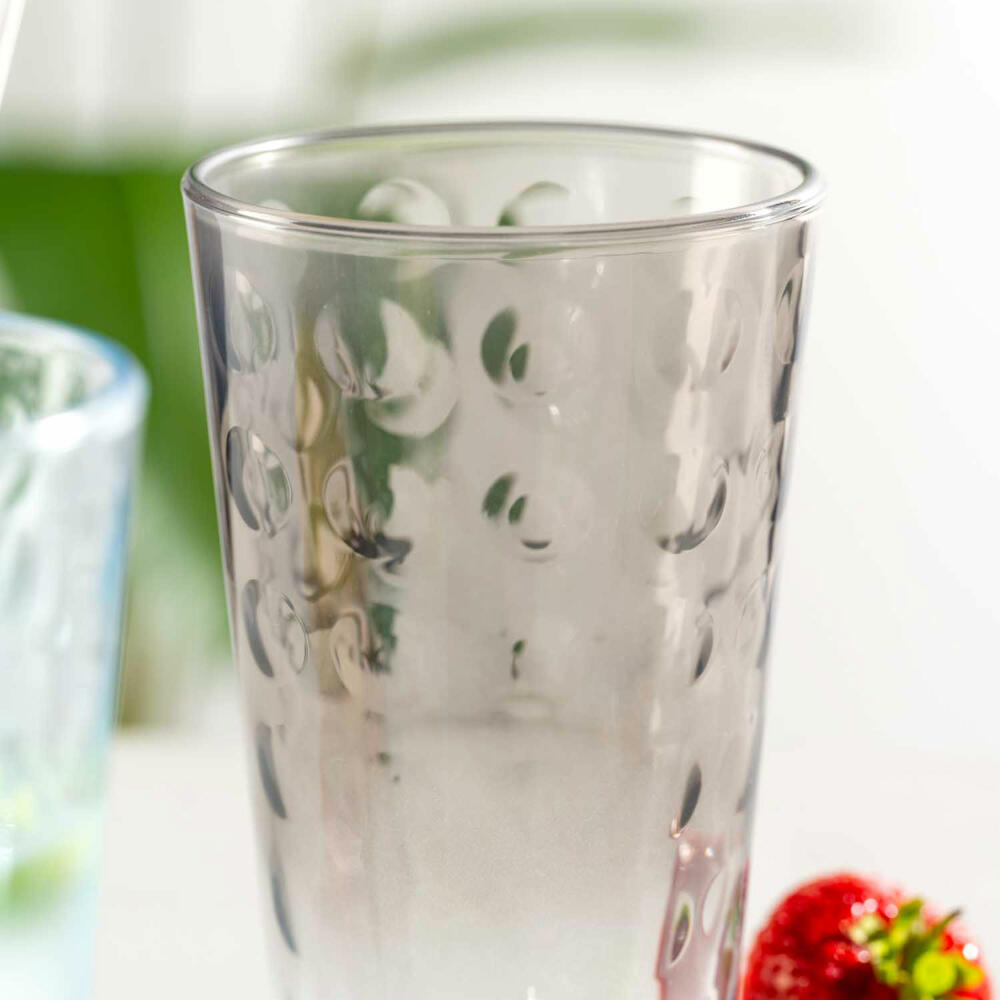 Leonardo drinking glasses set Optic 4-pcs., drinking cup, soda-lime glass, multicolored, 540 ml, 023486