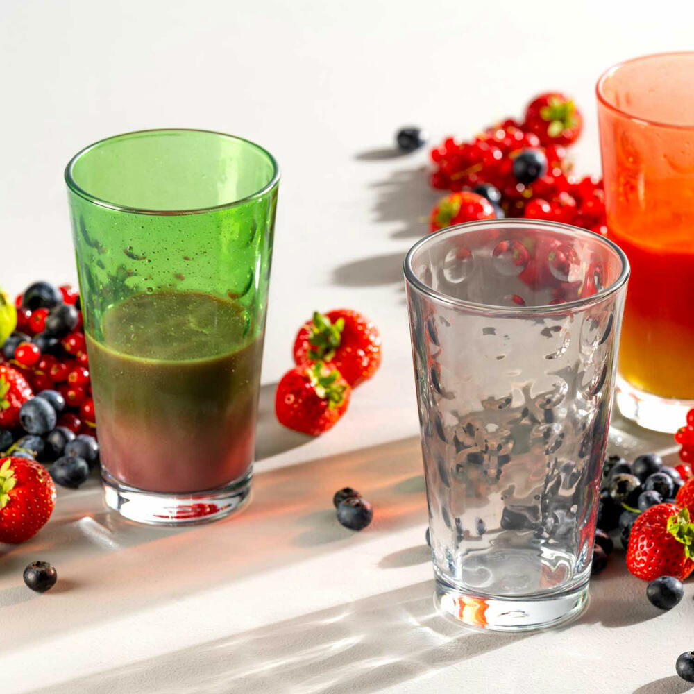 Leonardo Trinkglas Optic, Trinkbecher, Kalk-Natron-Glas, Hellgrün, 540 ml, 023484