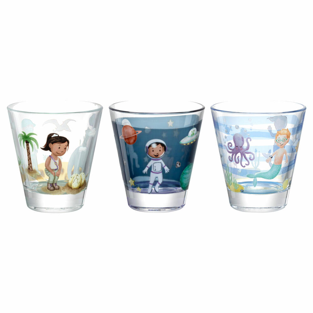 Leonardo drinking glasses set Bambini Avventura 6-pcs., drinking cup, soda-lime glass, multicolored, 215 ml, 023680