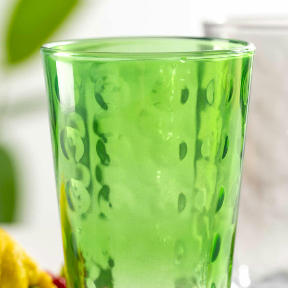 Leonardo drinking glasses set Optic 4-pcs., drinking cup, soda-lime glass, multicolored, 540 ml, 023486
