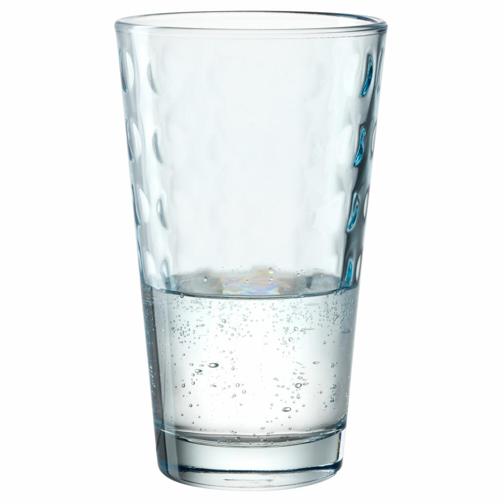 Leonardo drinking glass Optic, drinking cup, soda-lime glass, light blue, 540 ml, 023483