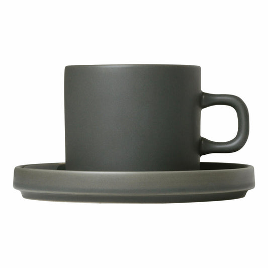 Blomus Pilar Set 2 Kaffeetassen, Kaffee Tasse, Becher, Trinkgefäß, Keramik, Agave green, 200 ml, 63909