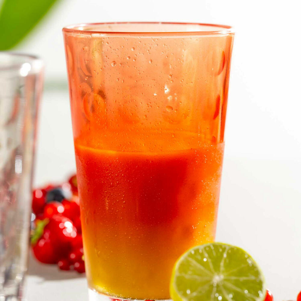 Leonardo Trinkglas Optic, Trinkbecher, Kalk-Natron-Glas, Rot, 540 ml, 023485