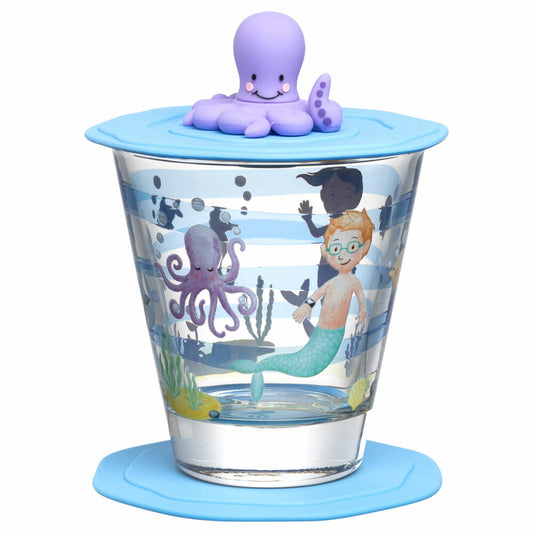 Leonardo Trinkset Bambini Avventura Meer 3-tlg., Trinkbecher, Kalk-Natron-Glas, Mehrfarbig, 215 ml, 023676