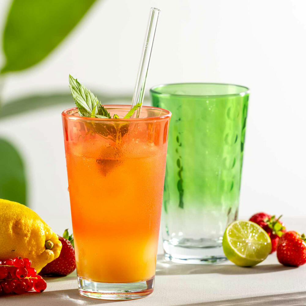 Leonardo Trinkglas Optic, Trinkbecher, Kalk-Natron-Glas, Rot, 540 ml, 023485