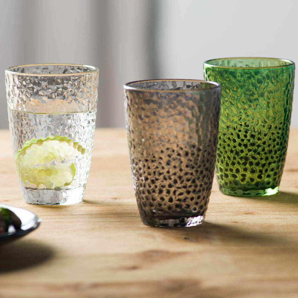 Leonardo Trinkglas Matera, Trinkbecher, Kalk-Natron-Glas, Anthrazit, 340 ml, 024382