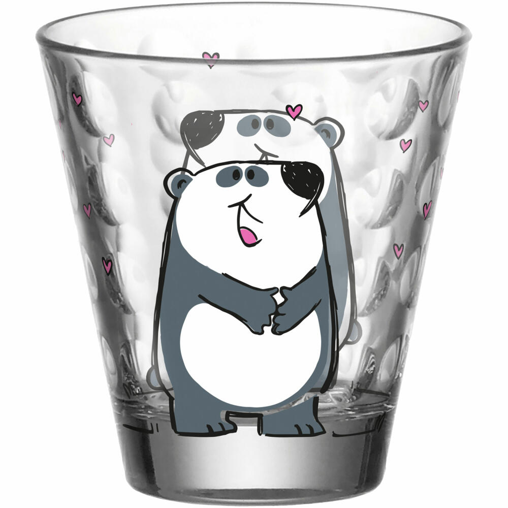 Leonardo children's cup Bambini Optic Panda, drinking cup, soda-lime glass, multicolored, 215 ml, 023554