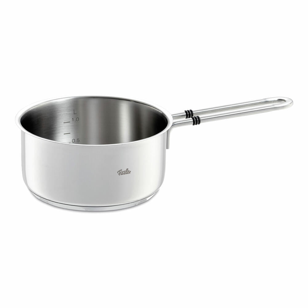 Fissler Bonn Stielkasserolle ohne Deckel, Kasserolle, Kochtopf, Stieltopf, Edelstahl 18/10, Silberfarben, 16 cm, 086 152 16 100 0