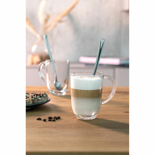 Leonardo 2 Latte Macchiato Cups Napoli + 2 Spoons, Material Mix, Clear, 380 ml, 024217