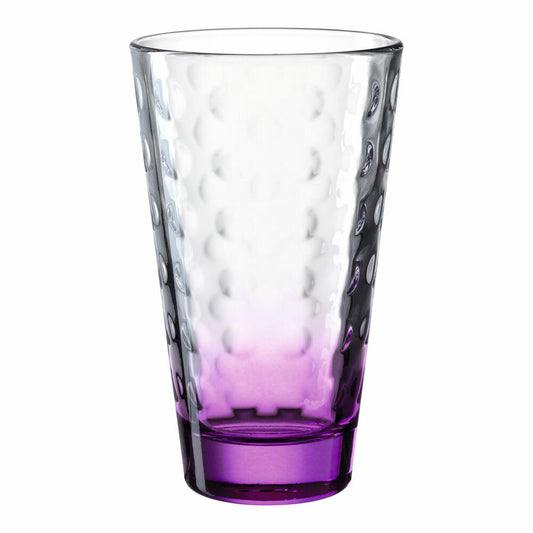 Leonardo Trinkglas Optic, Becher, Wasserglas, Kalk-Natron Glas, violett, 300 ml, 025914