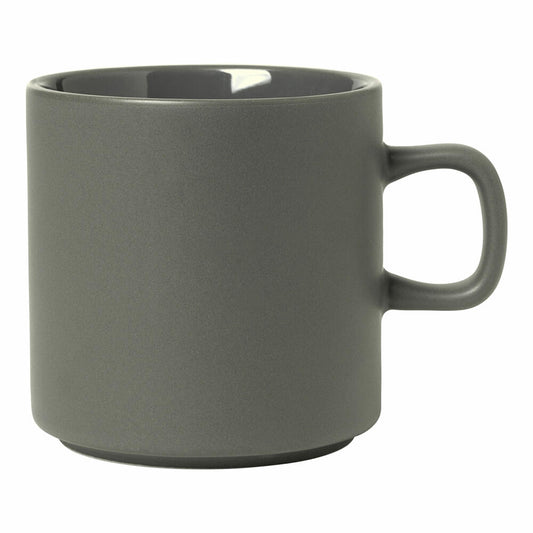 Blomus Pilar Tasse, Kaffeetasse, Henkelbecher, Becher, Keramik, Pewter, 250 ml, 63971