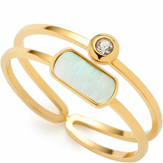 Leonardo Jewels Ring 18 Mela CIAO, Fingerring, Schmuck, Edelstahl IP Gold, MOP, Glas, 023328