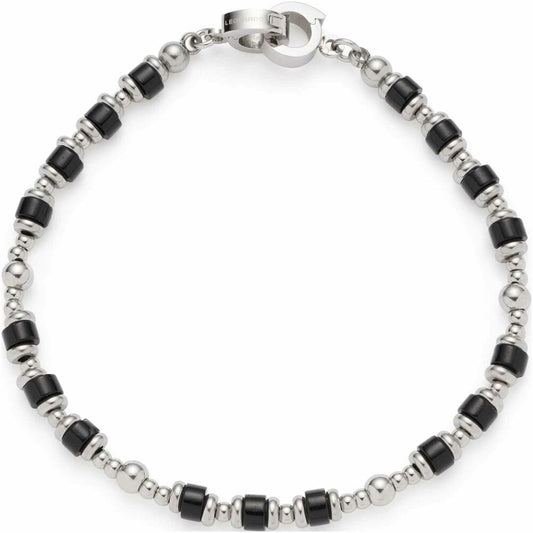 Leonardo Jewels Bracelet Osira Clip &amp; Mix, Bracelets, Jewelry, Stainless Steel, Glass, Black, 023295