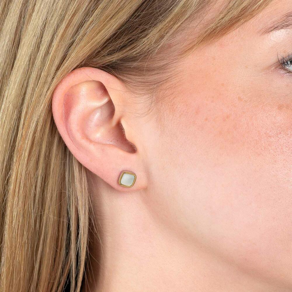 Leonardo Jewels Ohrstecker Pirella, 2er Set, Ohrring, Ohrschmuck, Edelstahl IP Gold, MOP, Weiß, 023204