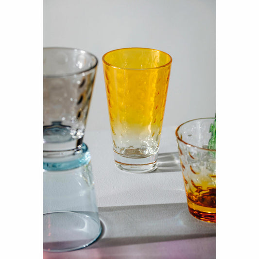 Leonardo Trinkglas Optic 6 Stück sortiert Pastell, Becher, Wassergläser, Kalk-Natron Glas, mehrfarbig, 300 ml, 025907