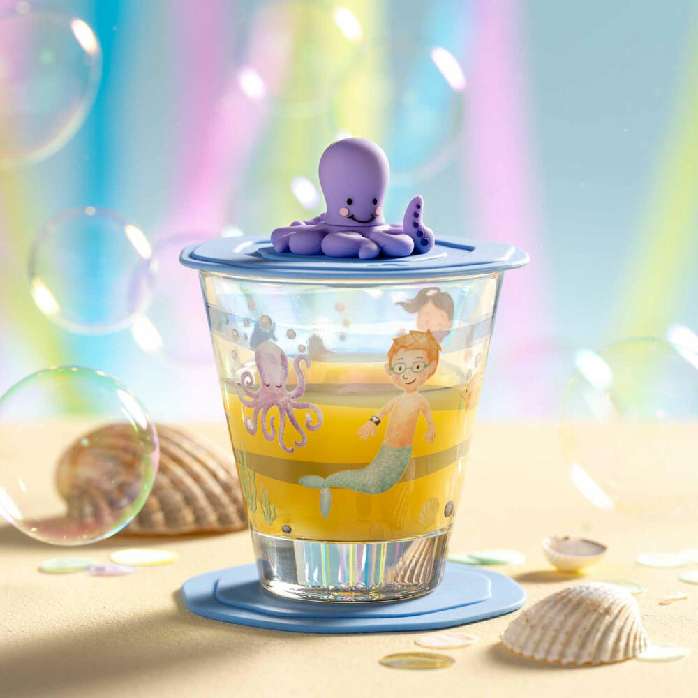 Leonardo Trinkset Bambini Avventura Meer 3-tlg., Trinkbecher, Kalk-Natron-Glas, Mehrfarbig, 215 ml, 023676