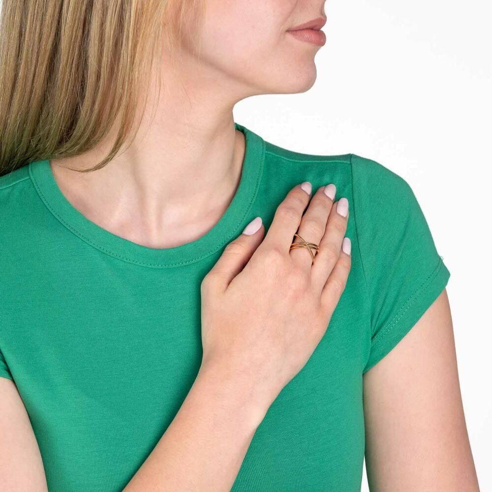 Leonardo Jewels Ring 16 Trinity CIAO, Fingerring, Schmuck, Edelstahl IP Gold, Glas, 023318