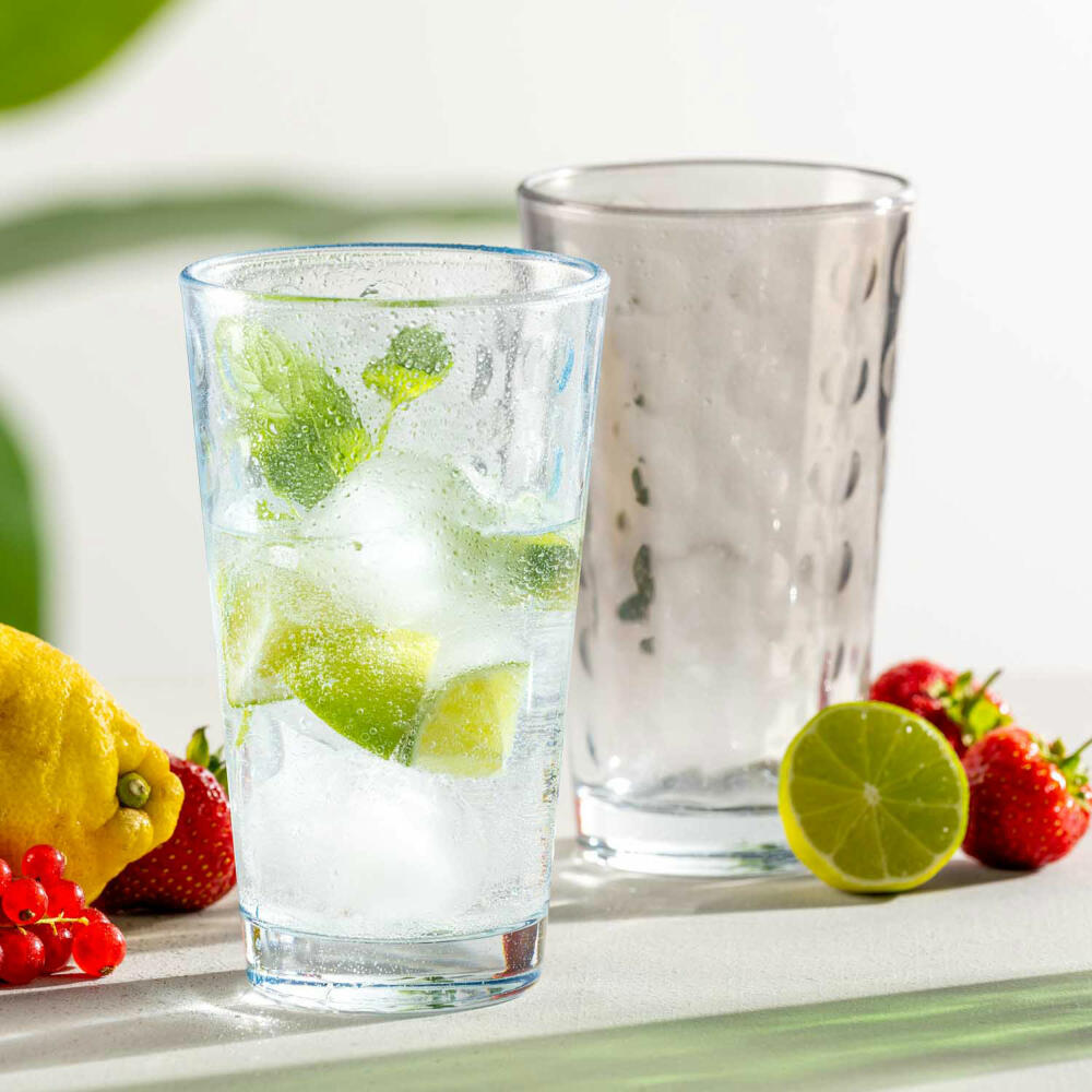 Leonardo drinking glasses set Optic 4-pcs., drinking cup, soda-lime glass, multicolored, 540 ml, 023486
