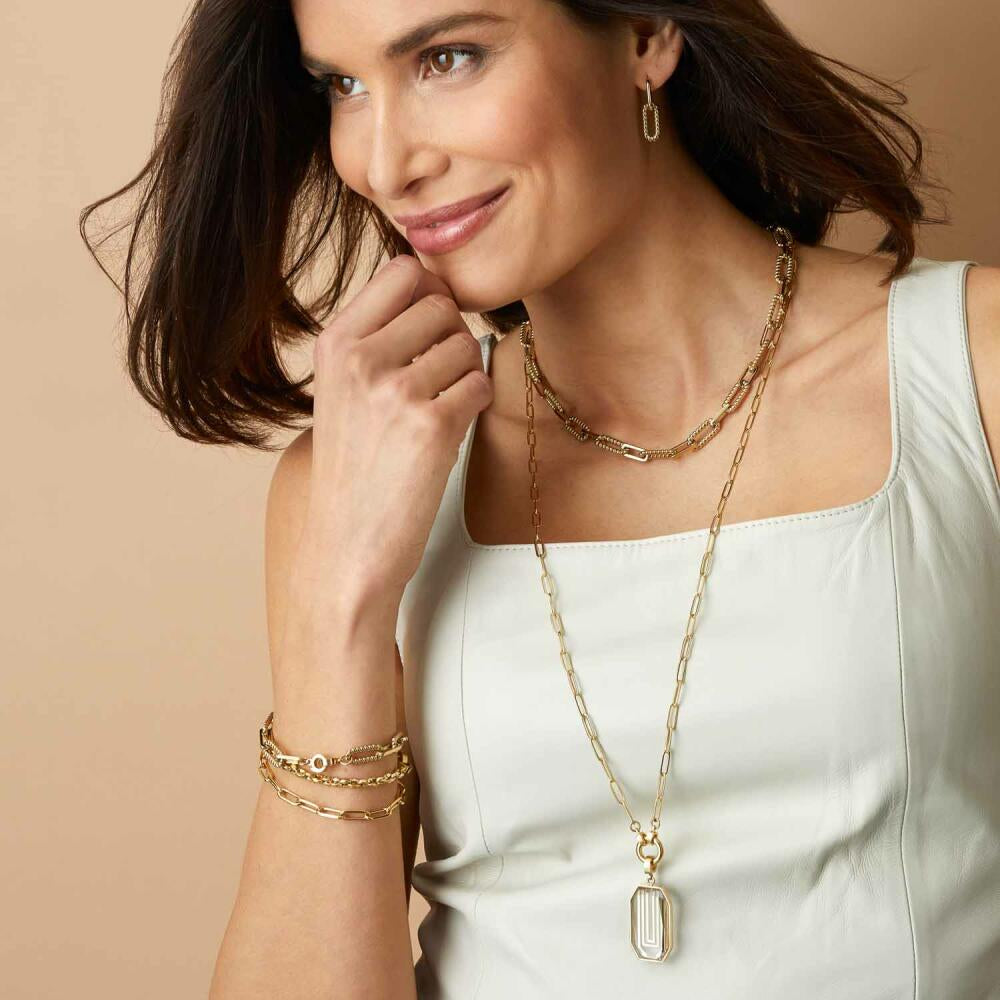 Leonardo Jewels Bracelet Gold Romea Clip &amp; Mix, Bracelets, Jewelry, Stainless Steel IP Gold, 023292