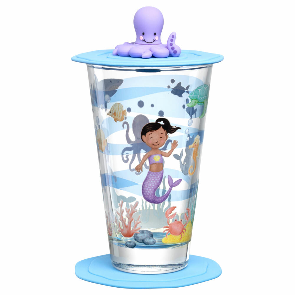 Leonardo Drinking Set Bambini Avventura Sea 3-pcs., Drinking Cup, Soda-lime Glass, Multi-colored, 300 ml, 023675