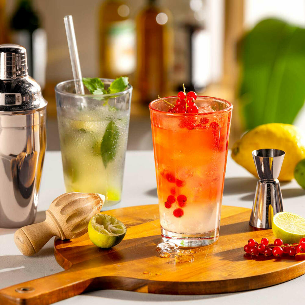 Leonardo Trinkglas Optic, Trinkbecher, Kalk-Natron-Glas, Grau, 540 ml, 023482