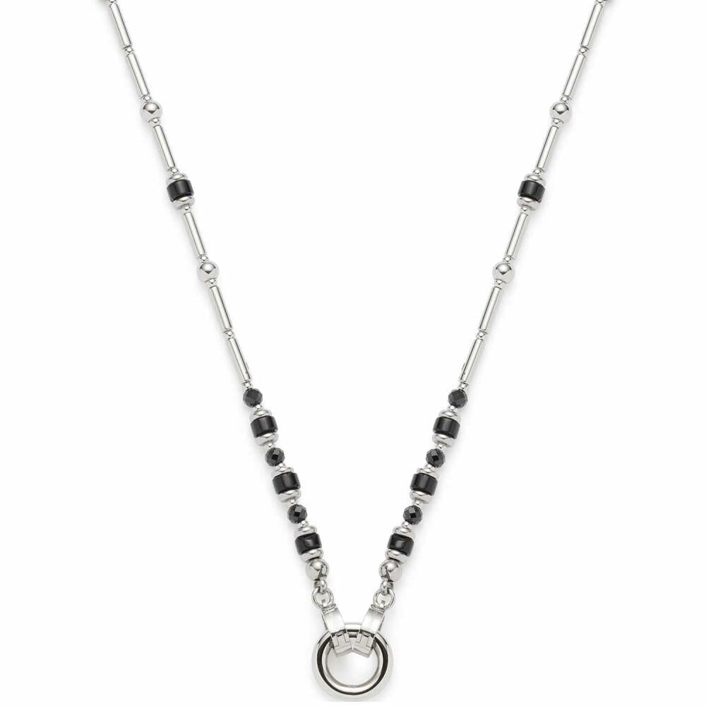 Leonardo Jewels Necklace 70 Osira Clip &amp; Mix, Chain, Jewelry, Stainless Steel Chain, Stainless Steel, Glass, Black, 023294