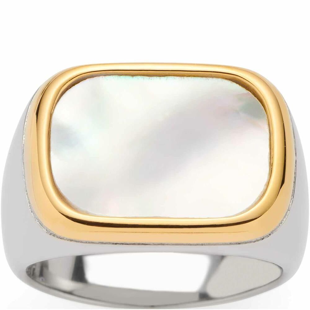 Leonardo Jewels Ring 18 Pirella, Finger Ring, Jewelry, Stainless Steel IP Gold, White, 023206