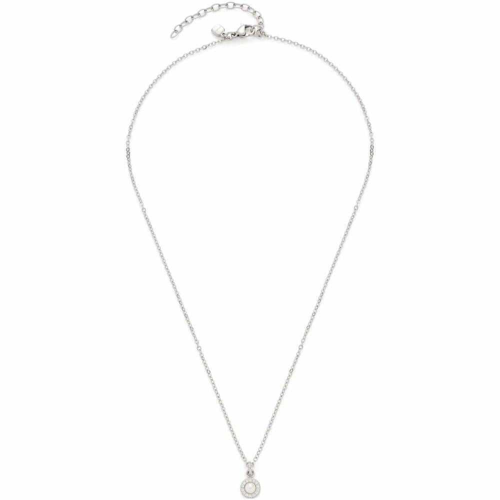 Leonardo Jewels Necklace Isa, Chain, Jewelry, Stainless Steel Chain, Stainless Steel, Imitation Pearl, Zirconia, White, 023346