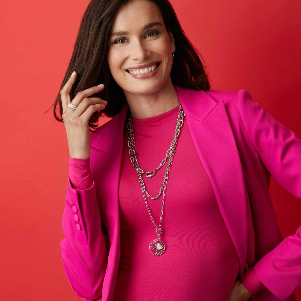 Leonardo Jewels Anhänger Meyla Clip & Mix, Kettenanhänger, Schmuckanhänger, Edelstahl, Zirkonia, Silber, 023258