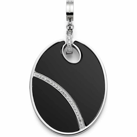 Leonardo Jewels Pendant Cloela Clip &amp; Mix, Necklace Pendant, Jewelry Pendant, Stainless Steel, Onyx, Zirconia, Black, 023260