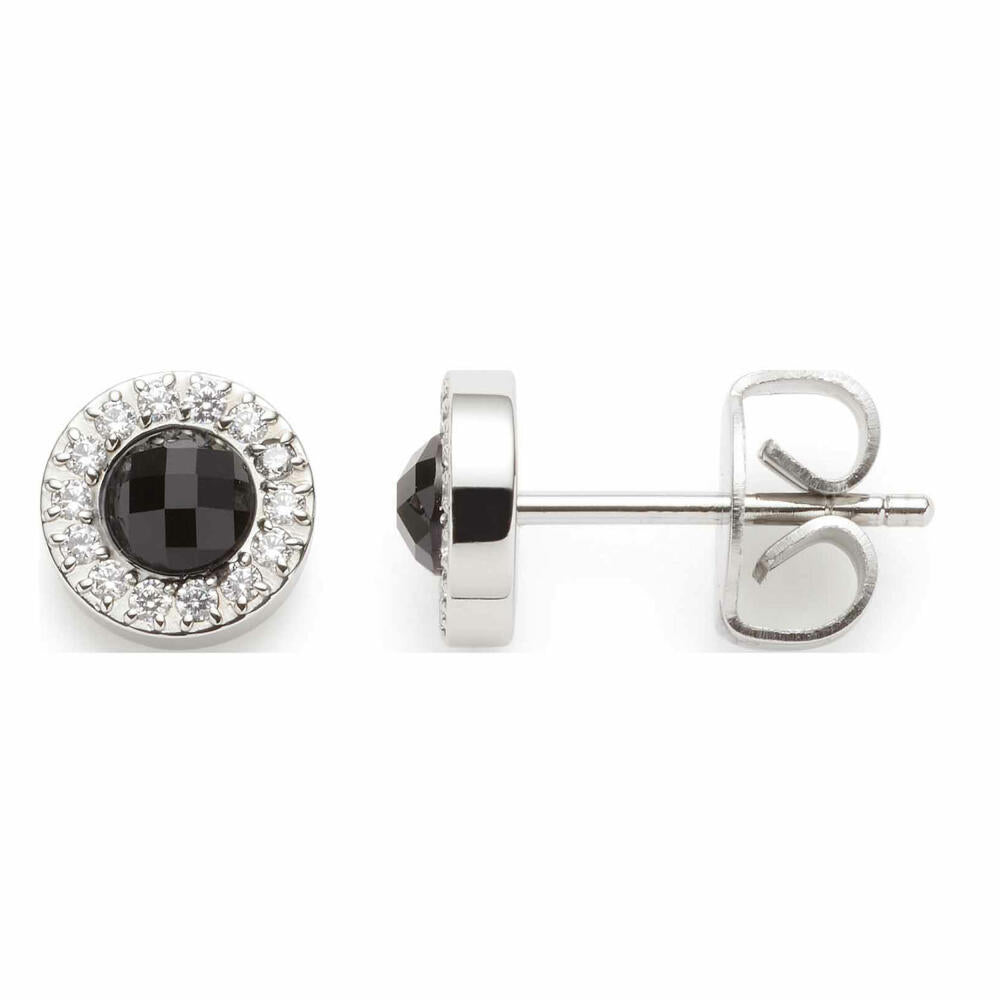 Leonardo Jewels Stud Earrings Glitz Black Isa, Set of 2, Earrings, Ear Jewelry, Stainless Steel, Glass, Zirconia, 023349