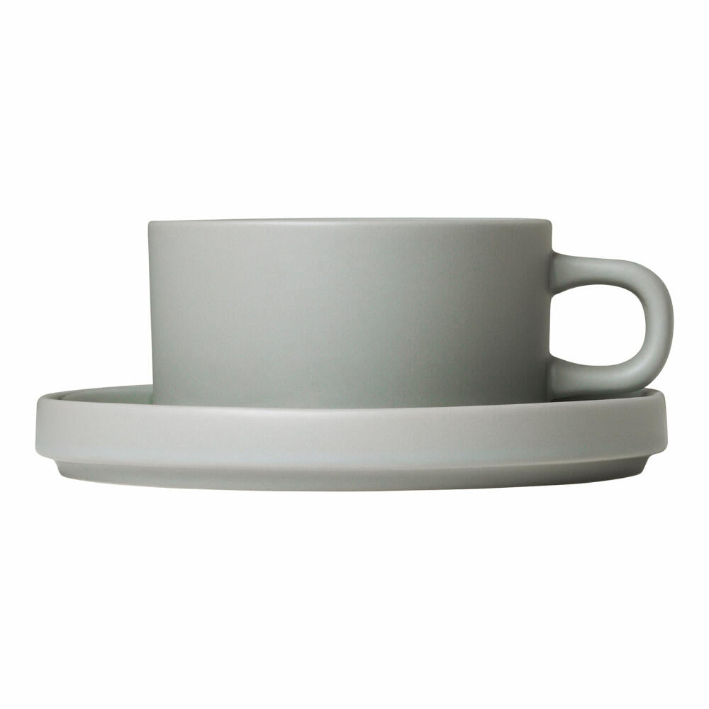 Blomus Pilar Set 2 Teetassen, Tasse, Becher, Trinkgefäß, Keramik, Mirage Grey, 170 ml, 63912